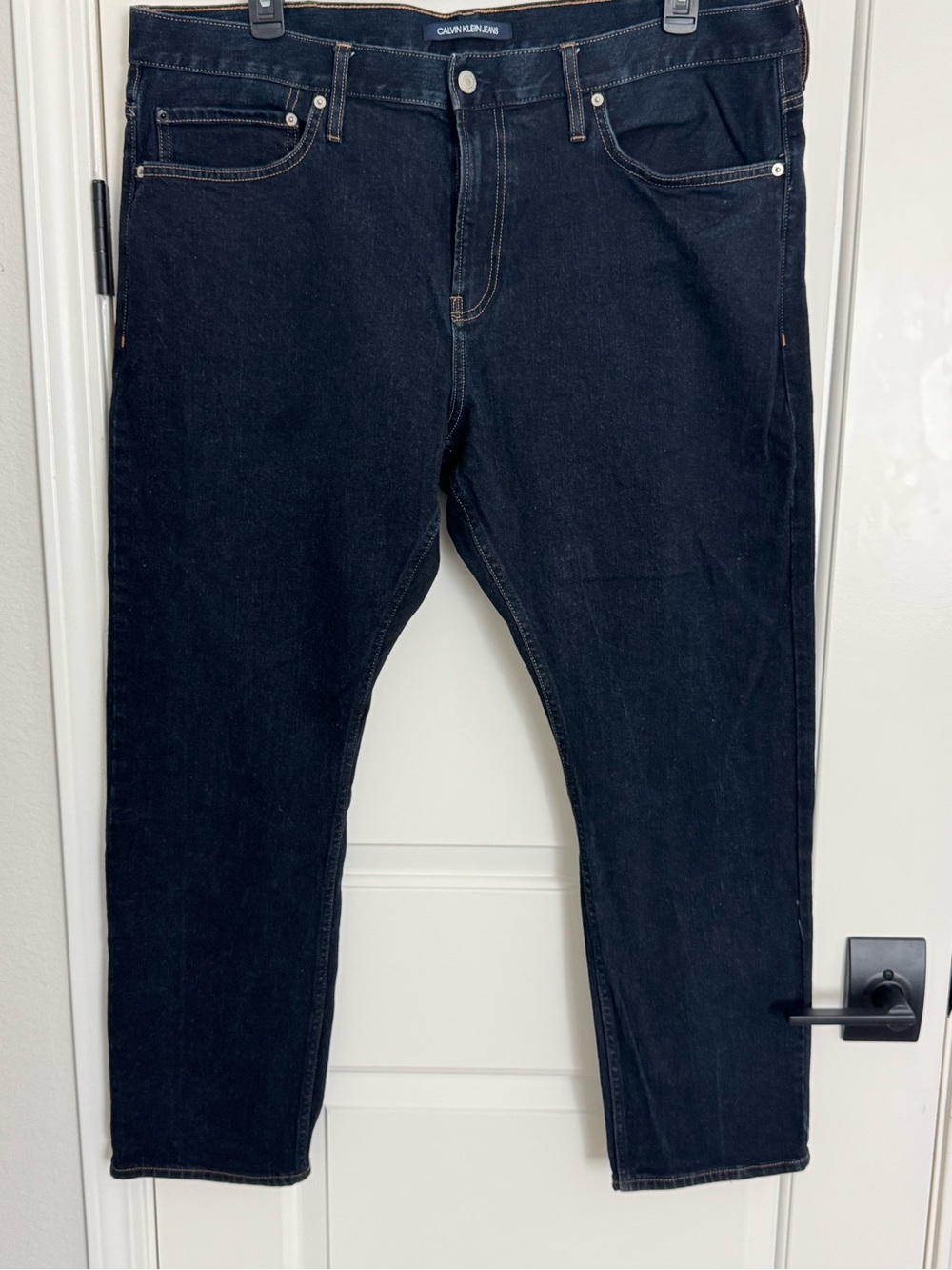 Calvin Klein Jeans Mens 40x30 Tag Measures 40x27 Dark Straight Worn Once